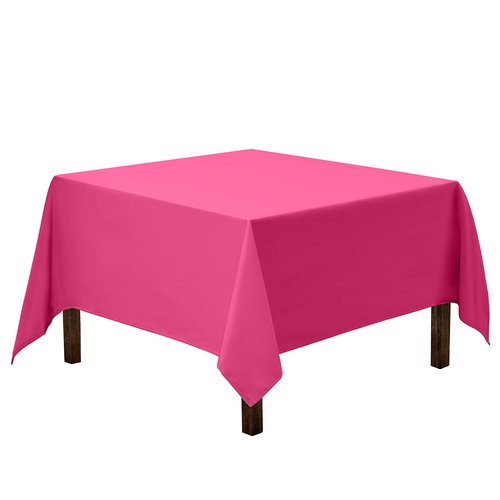 Gee Di Moda Square Tablecloth - 52 x 52 Inch Fuchsia Table Cloth for Small Square or Round Tables - Heavy Duty Washable Fabric - for Buffet Table, Holiday Party, Dinner, Wedding & Baby Shower