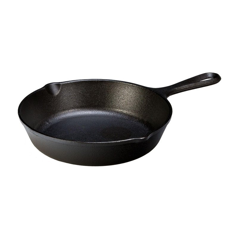 Lodge Seasoned Cast Iron Skillet - PFAS-Free, Non-Toxic Cookware - Use with an Oven, Stove, Grill, or Campfire - Naturally Non-Stick & Oven Safe - 8 Inches