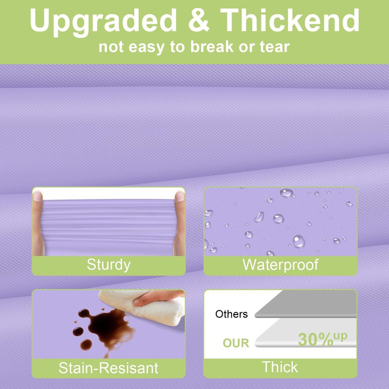 QIKSION Lavender Plastic Table Cloth Disposable 2 Pack, 54 x 108 Inch Tablecloths for Birthday Party Supplies, Easter Decorations, Light Purple, Pastel, Lilac Rectangle Table Cover