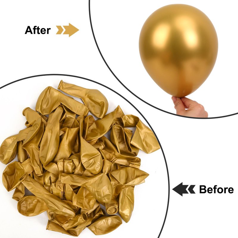 APLANET 150pcs Gold Balloons Different Sizes 18 12 10 5 Inch, Happy New Year Latex Balloons for Gold Themed Birthday Wedding Baby Shower Party, Grad Anniversary Supplies, Arch Kit Decoration