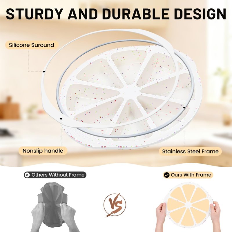 Vinino Silicone Scone Pan with Reinforced Frame, 8-Cavity Triangle Cake Mold Suitable for Brownies, Muffins, Cheesecake, Nonstick Wedge Pan BPA-Free, Oven, Dishwasher Safe-Cream