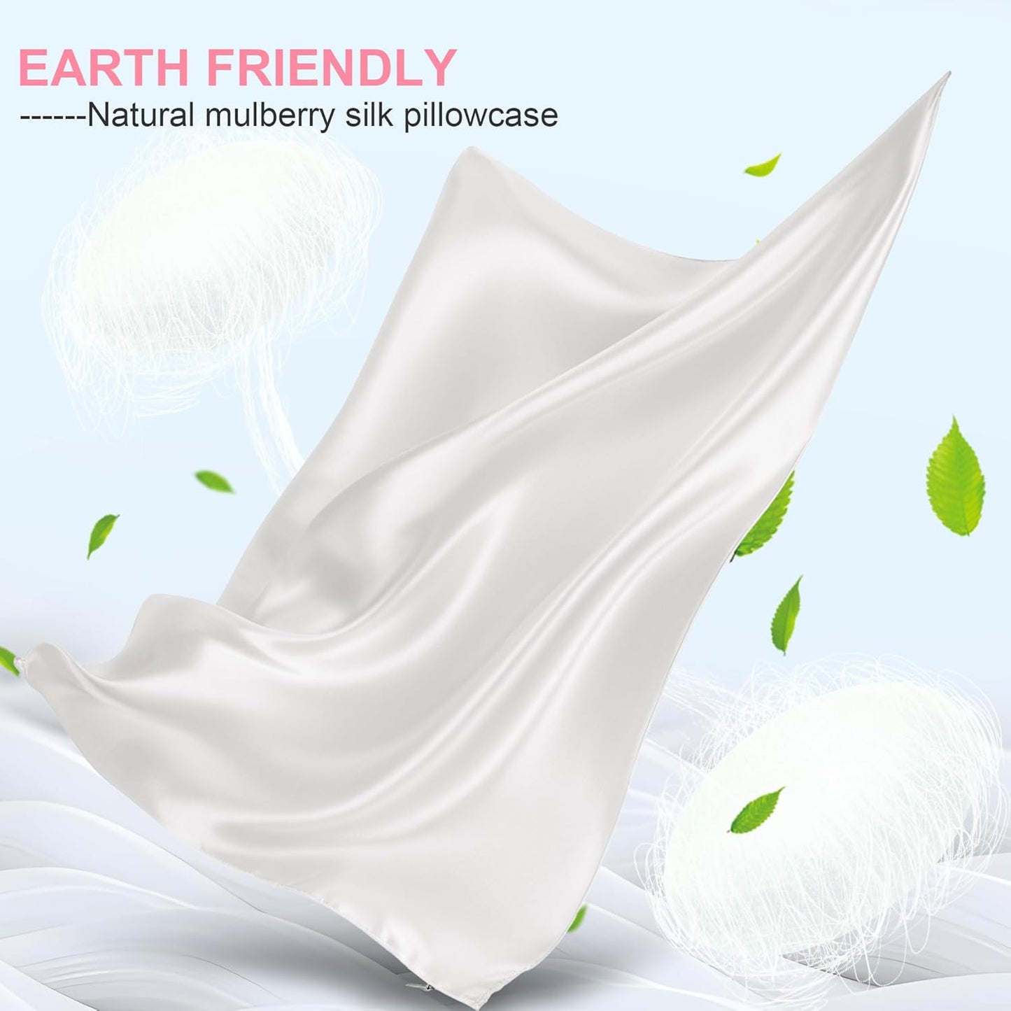 Skiennix Mulberry Silk Pillowcases - King Size 2-Pack with Hidden Zipper | Soft, Breathable, Cooling Ivory Set for Hair & Skin