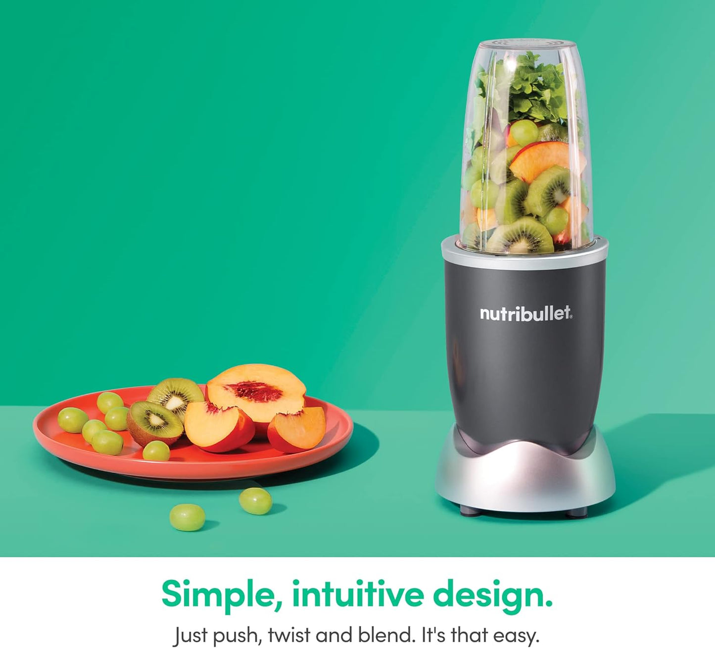 Nutribullet Personal Blender - 24 Ounces, 600 Watt | Perfect for Shakes, Smoothies & Food Prep - Gray