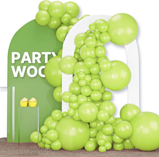 PartyWoo Lime Green Balloons - 120-Piece Latex Balloon Arch Kit for Weddings & Birthdays | Various Sizes