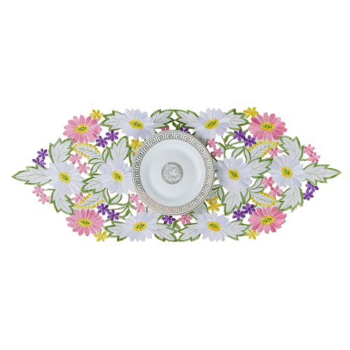 AMARED Spring Daisy Table Runners Embroidered Flowery Table Linen for Home Decoration 13 X 34 Inch