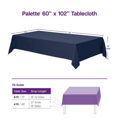 Gee Di Moda Rectangle Tablecloth - 60 x 102 Inch Burgundy Table Cloth for 6 Foot Rectangle Tables - Heavy Duty Washable Fabric - for Holiday Party, Dinner, Weddings, Baby Shower & Events