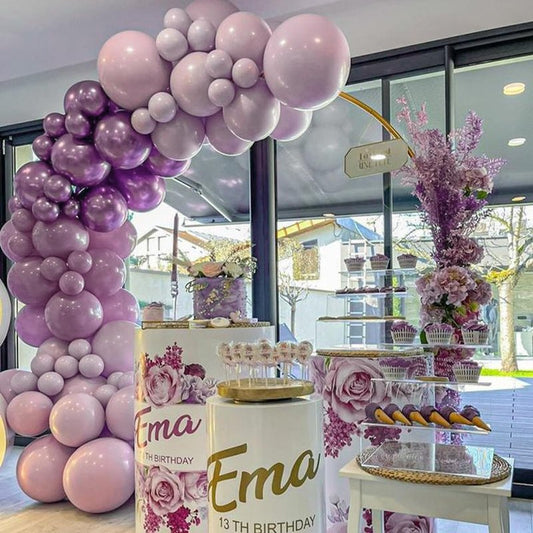 PartyWoo Dusty Purple Balloons 140pcs Different Sizes Pack of 18 12 10 5 Inch Lavender Boho Neutral Balloon Arch Kit for Baby Shower Graduation Butterfly Fairy Birthday Party Decorations Purple-F29