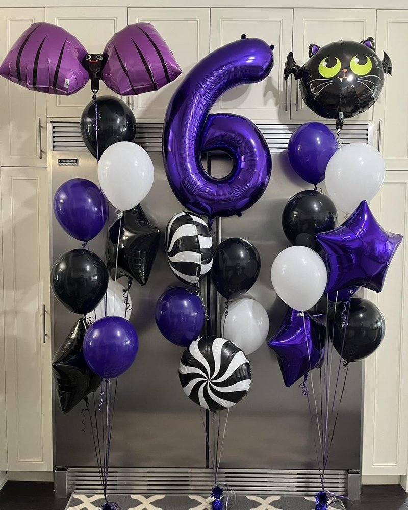 Purple Number 6 Balloon 40 Inch, 6th Birthday Party Decorations for Children, Giant 6 Foil Balloon for Party Supplies