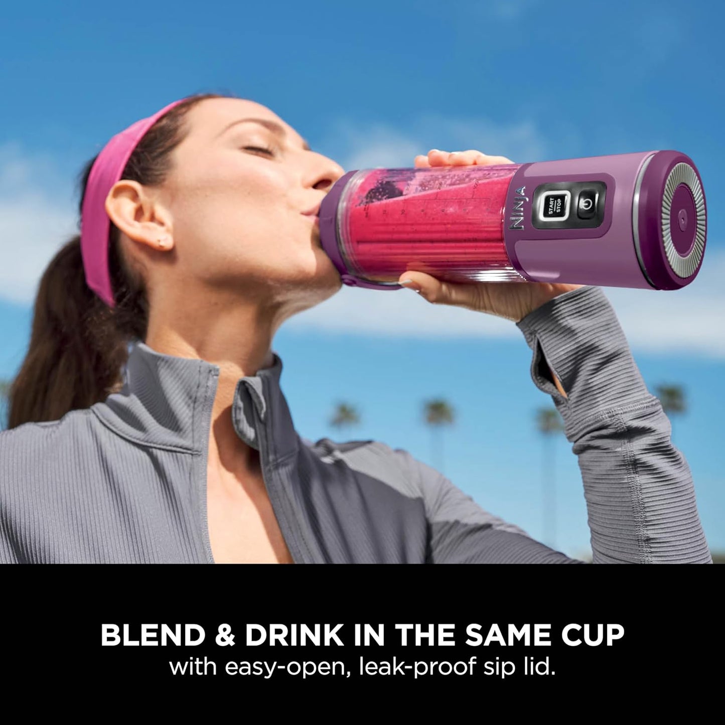 Ninja BC151PR Portable Blender - Cordless 18oz Personal Blender for Smoothies & Shakes | BPA Free, USB-C Rechargeable, Leakproof Lid