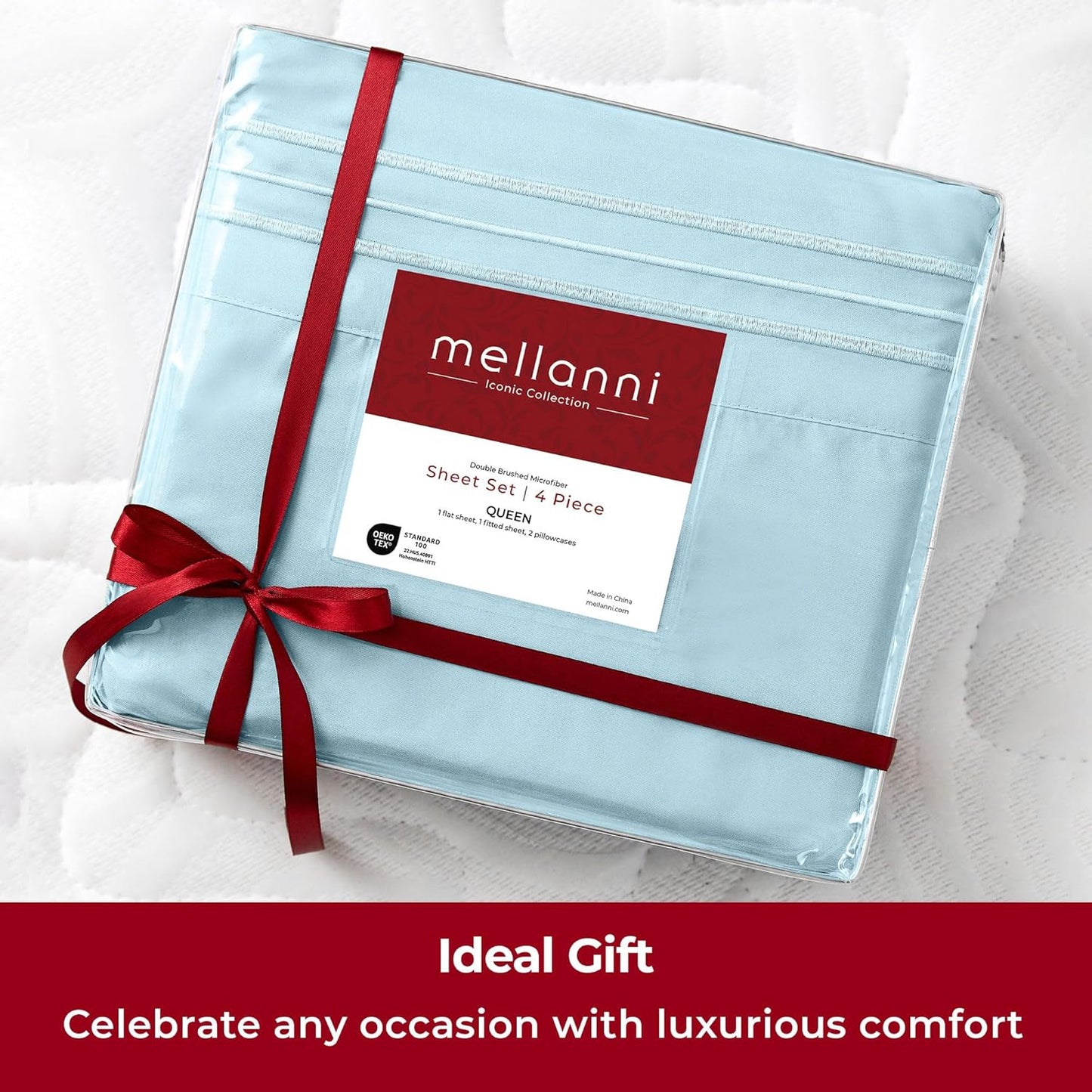 Mellanni Extra Deep Full Sheets - Hotel Luxury Ultra Soft Cooling Bedding - Wrinkle & Stain Resistant (Full, Aqua)