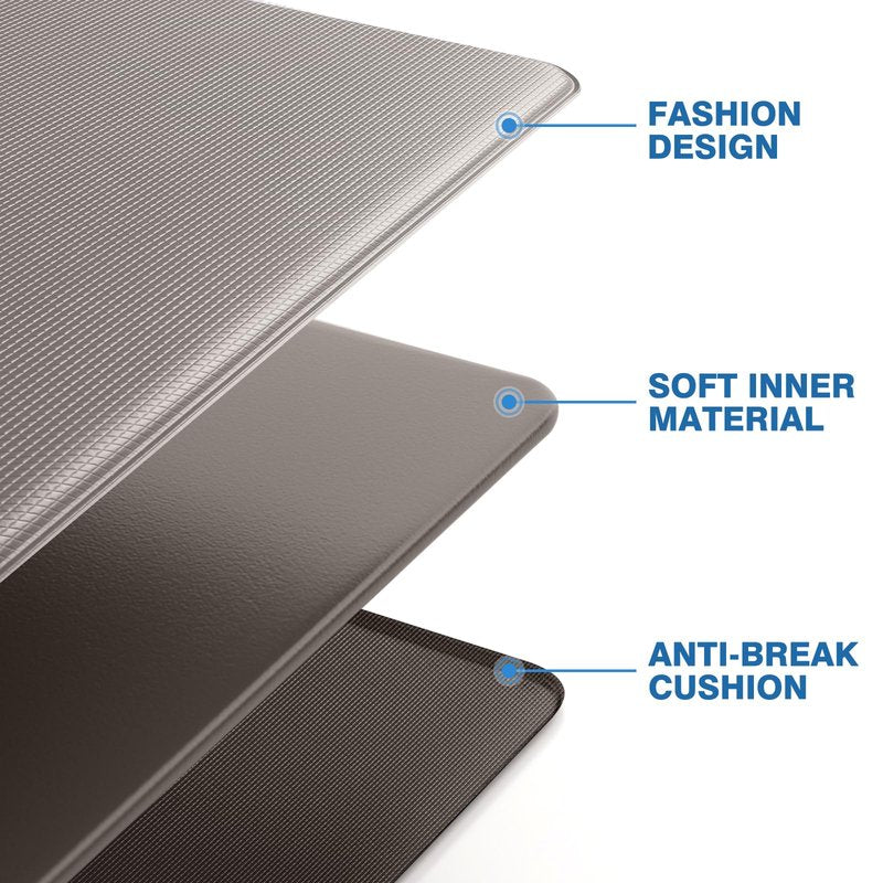 StepRite Kitchen Mats, 2PCS Kitchen Rugs, Cushioned Anti Fatigue Kitchen Mats for Floor, Non-Slip Standing Desk Mat, Waterproof Kitchen Rug Set for Kitchen, 20" x 32"+20" x 48"-0.47 inch Thick, Khaki