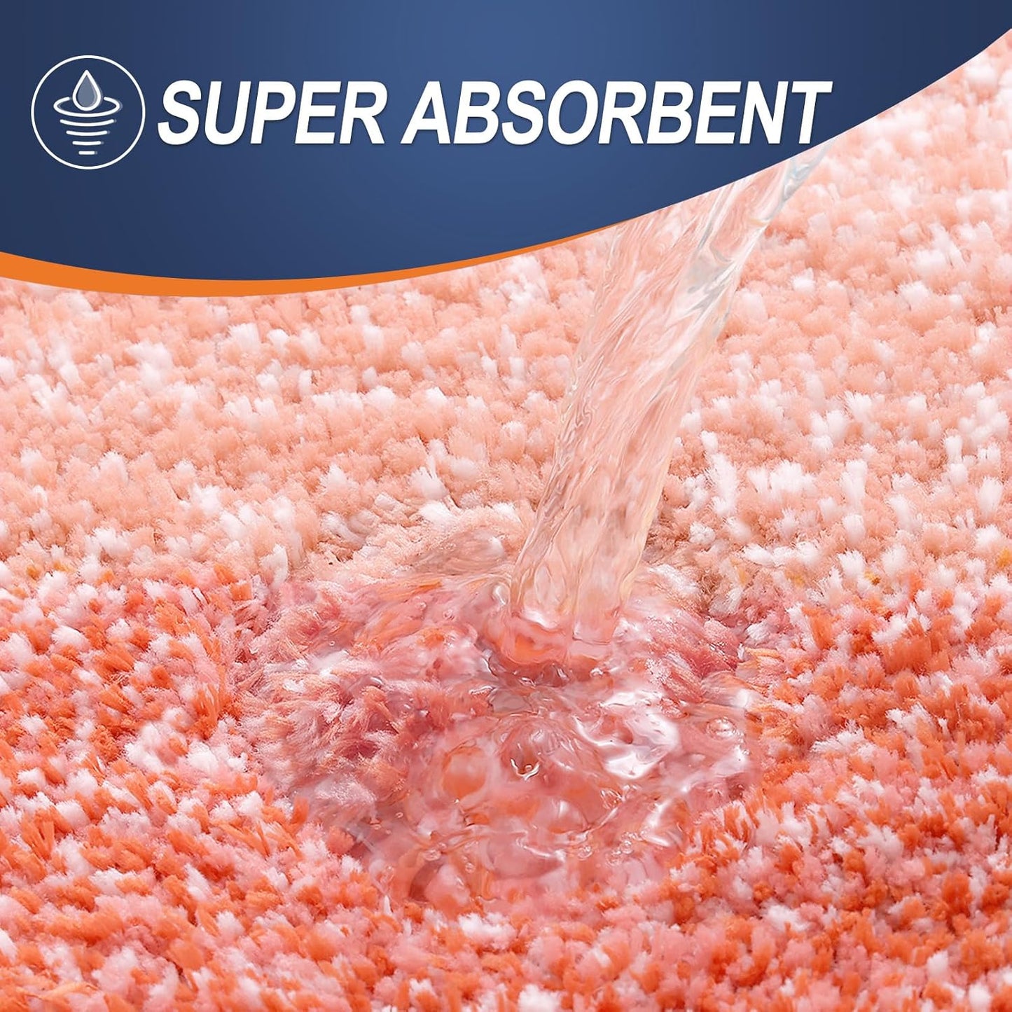 OLANLY Bathroom Rugs - Extra Soft Microfiber Mat 36x24 | Quick Dry, Machine Washable, Rubber Backing, Coral