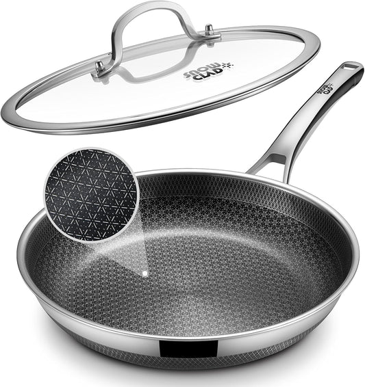 Skiennix Non-Stick Frying Pan - 12-Inch Hybrid Fajita Skillet with Lid | Dishwasher & Oven-Safe, PFOA Free