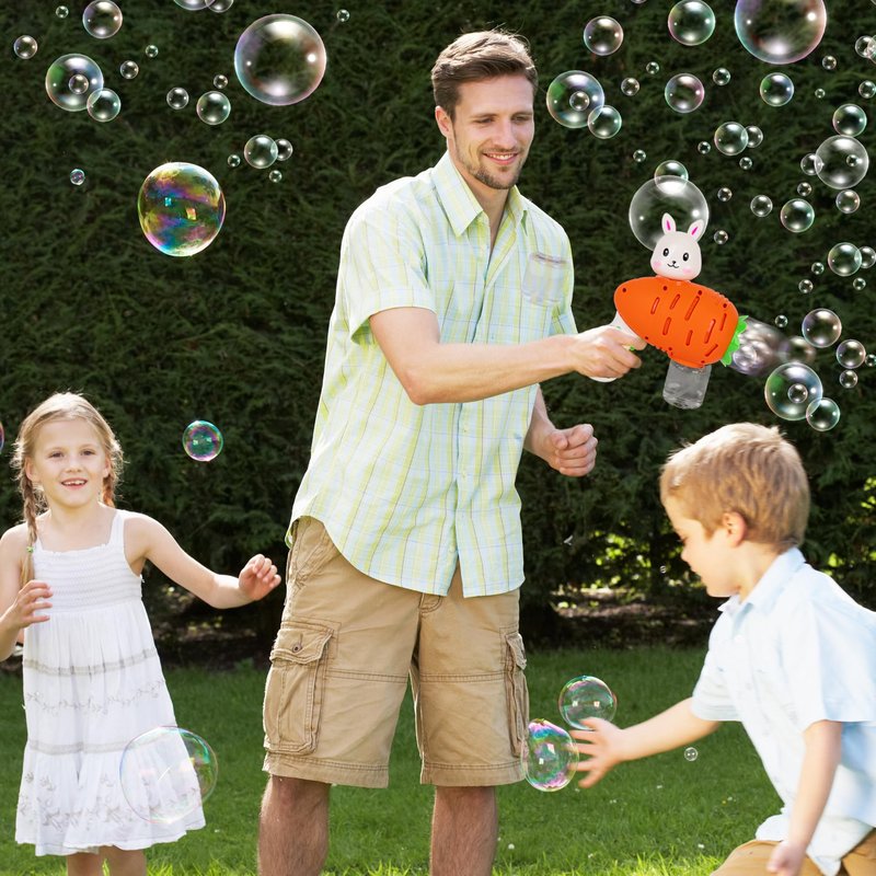 ArtCreativity Bunny Bubble Gun – Fun Carrot-Shaped Easter Bubbles Toy with 100ml Solution – Perfect Easter Stuffers for Kids, Toddler Boy Basket Stuffers, and Bubble Play for Boys & Girls