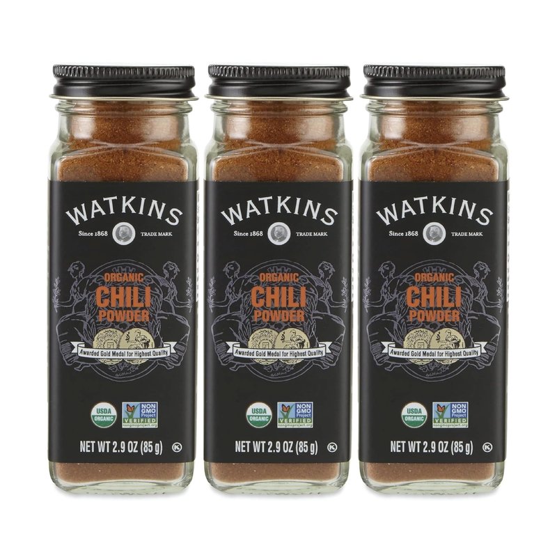 Watkins Gourmet Organic Spice Jar, Chili Powder, 2.9 Ounce Jar, 3 Count
