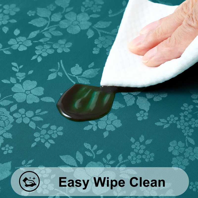 Smiry Square Table Cloth, Waterproof Heavy Duty Vinyl Tablecloths, Wipeable Washable Table Cover for Kitchen and Dining Room (Emerald Green, 70" x 70")