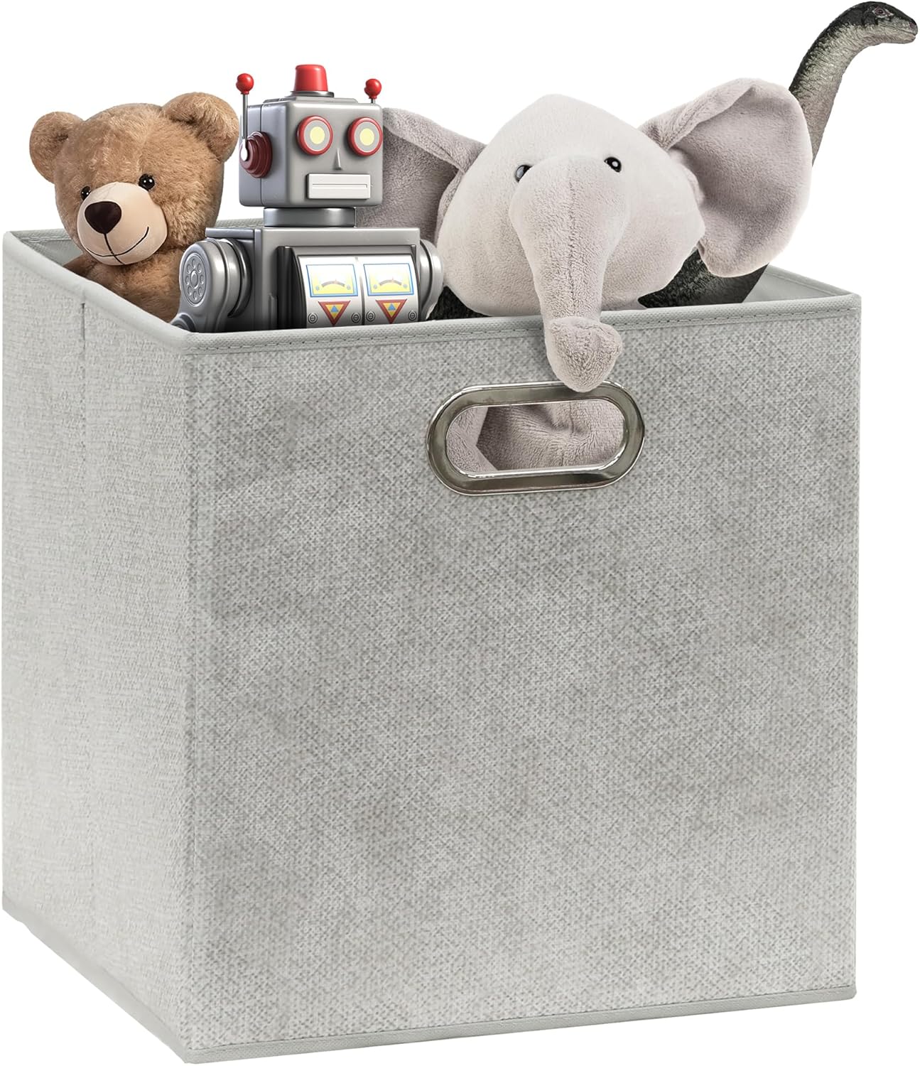 Simple Houseware 11-Inch Collapsible Fabric Cube Storage Bins - Gray, Printed Design, 6 Pack