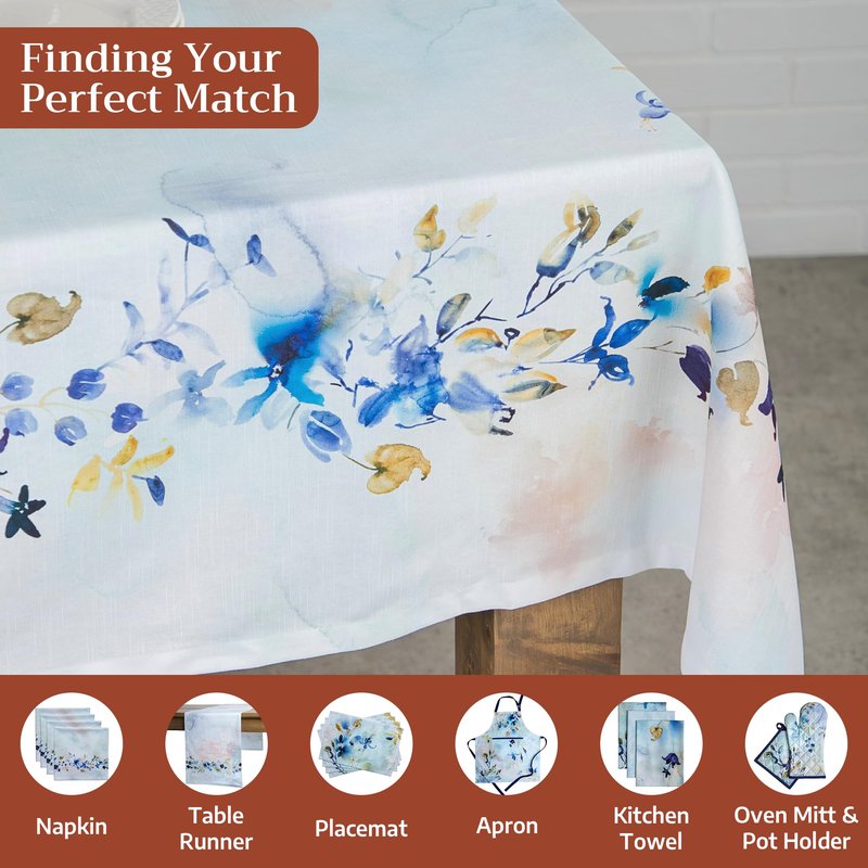 Maison d' Hermine Table Cloth Rectangle Table 100% Cotton 70 x 108 Inches Tablecloth Reusable Decorative for Dining Kitchen Room Farmhouse Home Gifts for Mothers Day Spring Summer - Lazy Summer Days