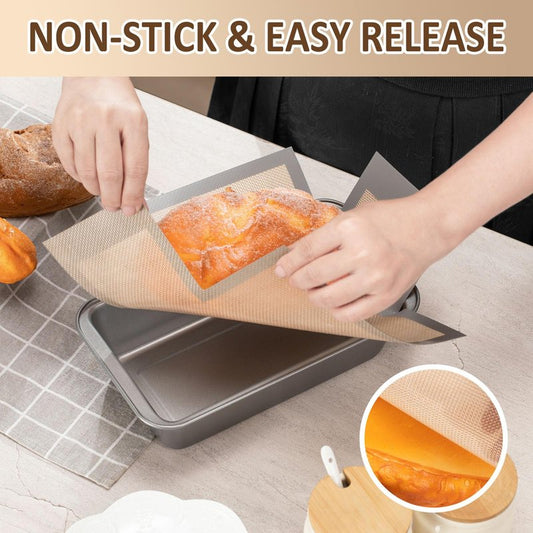 Reusable Silicone Bread Loaf Pan Liners, Nonstick and Reusable Bread pan Mat. 2 pack Silicone baking mat for 9.5 x 5 inch Loaf Pan