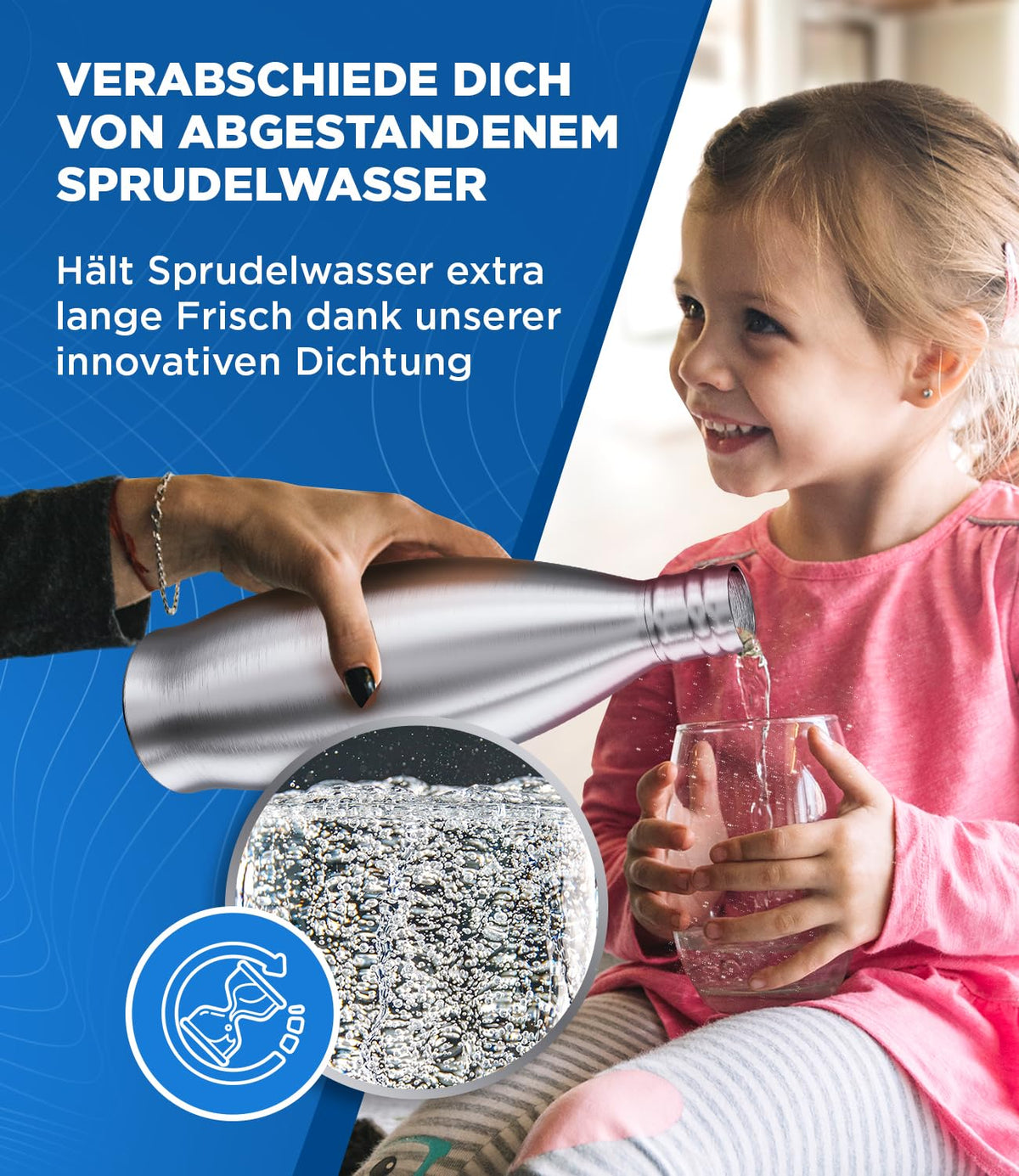 Soda Stream Bottle 30oz Stainless Steel Water Bottle Replacement for Sodastream Crystal - Leak-Proof Dishwasher Safe Plastic Free Metal Sodastream Bottles