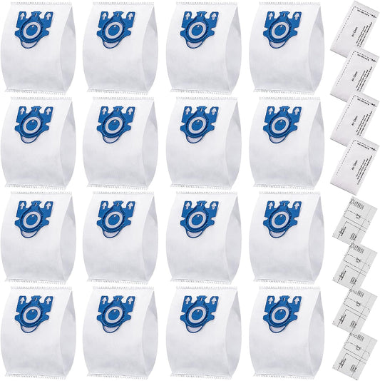 Miele AirClean 3D GN Vacuum Cleaner Bags - 16 Pack with 4 Motor Protection & AirClean Filters | Compatible with Classic C1, Complete C1-C3, S2-S8 Series