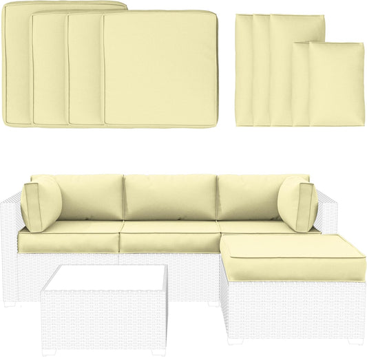 Regine Switzerland Outdoor Patio Furniture Cushion Covers - Waterproof & Fade-Resistant | 9-Piece Set