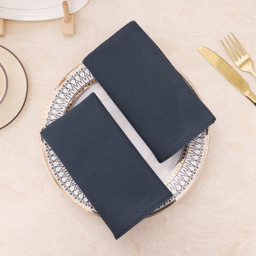 Homaxy 100% Cotton Waffle Weave Dish Cloths - 6 Pack Soft and Absorbent Dish Towels - 12 x 12 Inches Quick Dry Dish Rags - Dark Grey