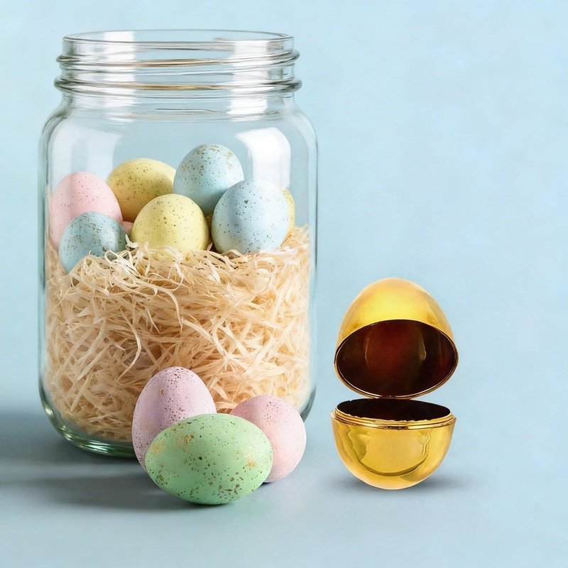 TUESMEILL 12pcs DIY Fillable Gold Plastic Easter Eggs, Empty Eggs Party Favors for Easter Eggs Hunt Supplies, Basket Stuffers, Easter Theme Party Favor