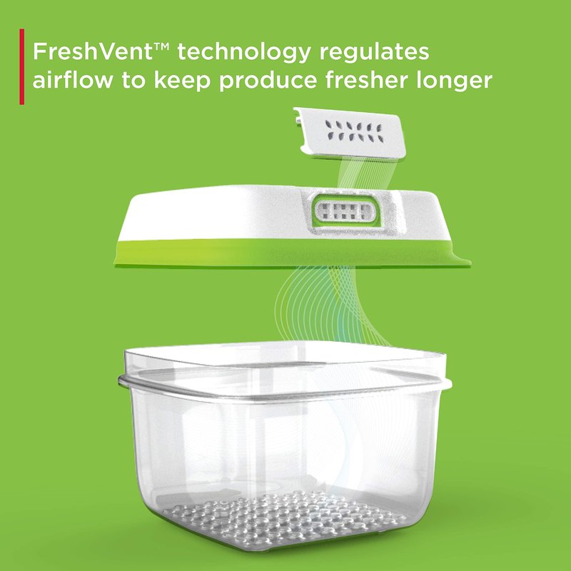 Rubbermaid FreshWorks Produce Saver, Medium Produce Storage Containers, 2 Pack