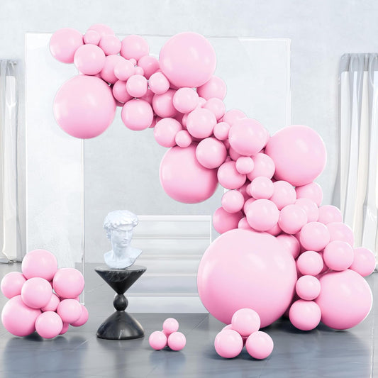 PartyWoo Baby Pink Balloons - 127-Piece Arch Kit with Multiple Sizes for Baby Shower & Birthday Decor