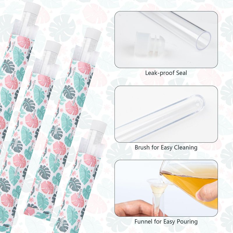 39 PCS Tampon Tube for Women, Plastic Tube for Juice with Funnel and Spout for Cruise Concert Sports Events - Green