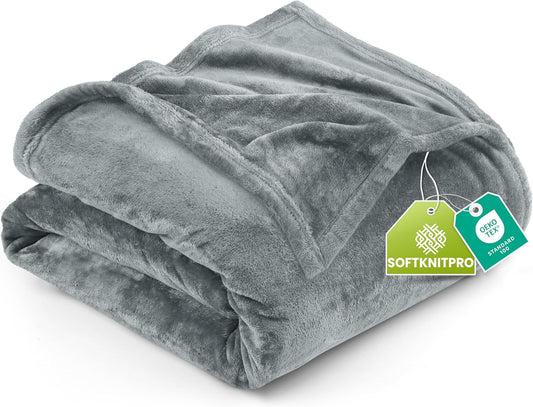 Utopia Bedding Fleece Blanket - King Size Luxury Soft Anti-Static Microfiber in Ash Grey (90x102 Inch)