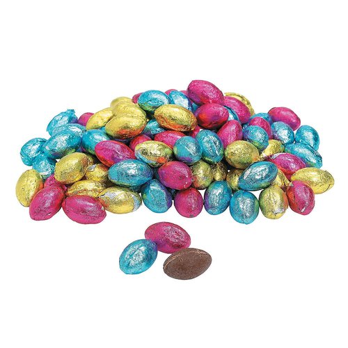 Fun Express Chocolate Candy Eggs Individually Wrapped - Indulge in 60 Irresistible Foil
