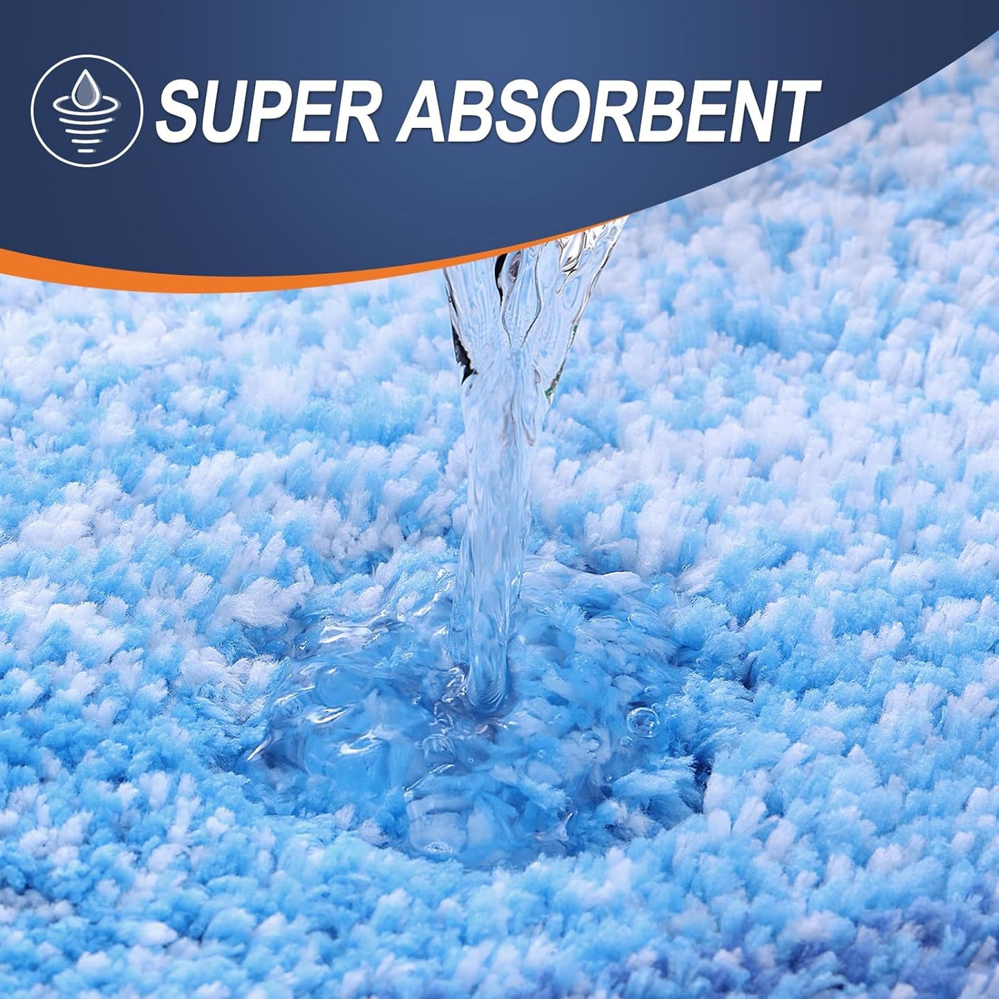OLANLY Large Bath Rugs Mat - Extra Soft Microfiber, Quick Dry & Washable | Light Royal Blue 50x30