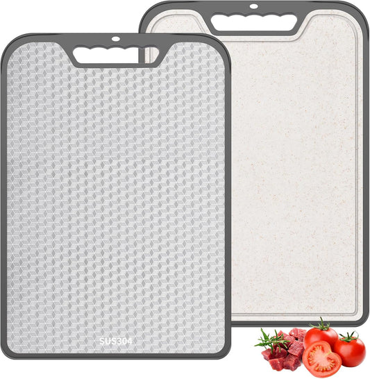 Skiennix Stainless Steel Cutting Board - Double-Sided, Food Grade, Easy to Clean | Large 16” x 11”