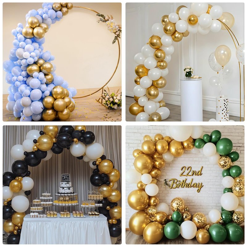 APLANET 150pcs Gold Balloons Different Sizes 18 12 10 5 Inch, Happy New Year Latex Balloons for Gold Themed Birthday Wedding Baby Shower Party, Grad Anniversary Supplies, Arch Kit Decoration