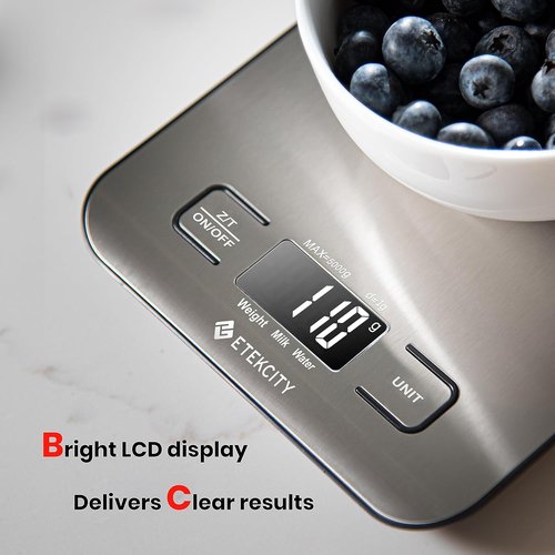 Etekcity Digital Food Scale - Accurate Grams & Ounces Measurement for Cooking & Meal Prep | Medium 304 Stainless Steel