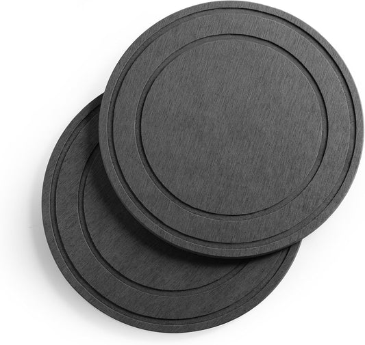 Relime Diatomaceous Earth Plant Saucer - Instant Dry Drainage Tray | 2 Pack, 8 Inch, Stone Gray