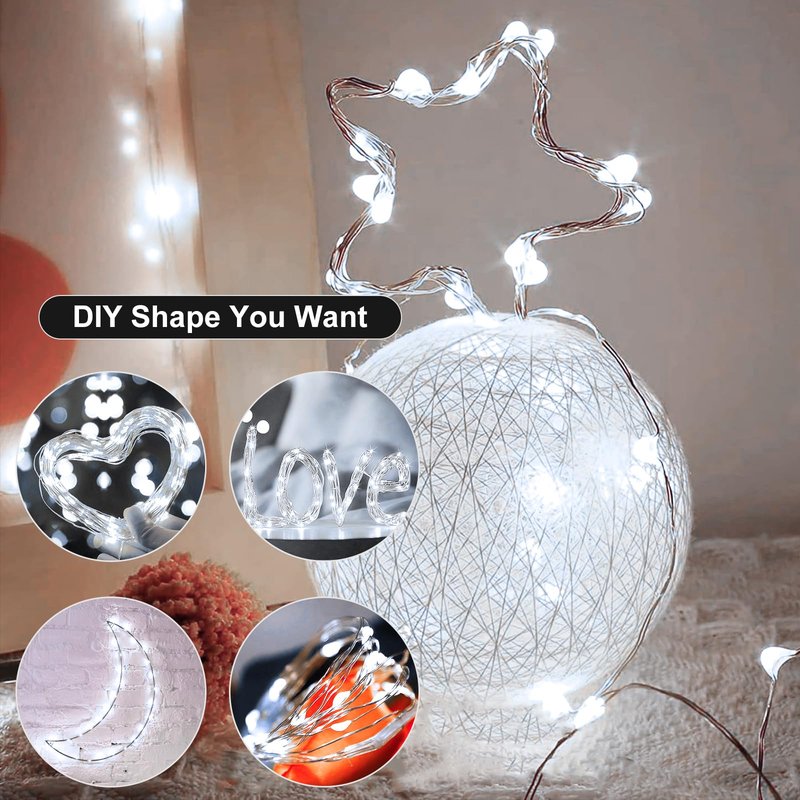 12Pack Fairy Lights Battery Operated, 7ft 20 LED 3 Modes Speed Twinkle Mini String Lights Waterproof Silver Wire Firefly Starry Lights for Mason Jars Wedding Party Christmas Decorations