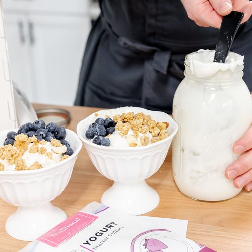 Cultures for Health Traditional Yogurt Starter Culture | 4 Packets Direct-Set Thermophilic Starter | Make Up To 12 Cups Thick, Tangy Probiotic Yogurt | Powdered Live Active Cultures for Yogurt Making