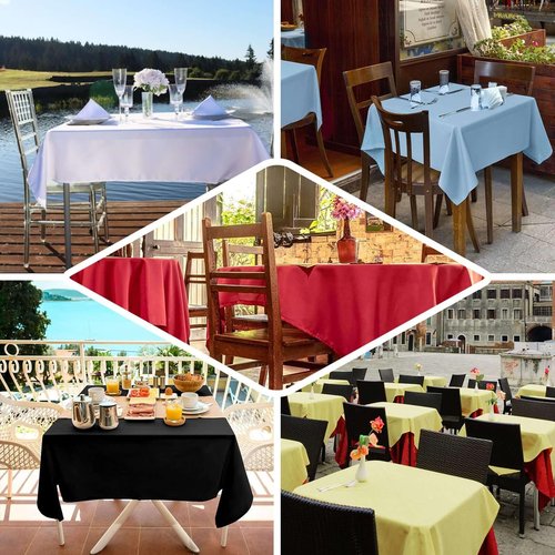 Efavormart 54x54 White Wholesale Linens Seamless Polyester Square Linen Tablecloth for Wedding Banquet Party Restaurant