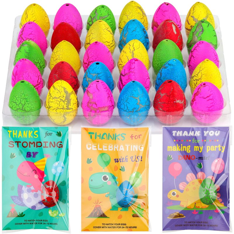 ANPHILE Dinosaur Party Favors, 30 Pack Hatching Dinosaur Eggs with Card Bulk - Dino Birthday Goodie Bag Stuffers , Novelty Birthday Party Favors for Kids