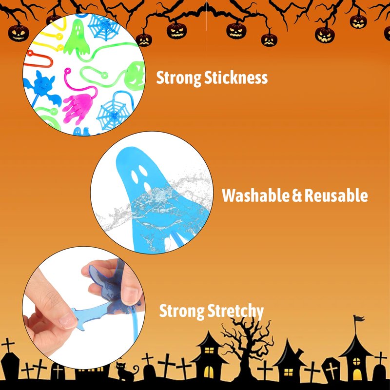40 PCS Halloween Sticky Hands - Party Favors for Kids, Sticky Stretchy Toys for Halloween Goodie Bags, Treasure Box Fillers, Exchange Classroom Prizes for Boys Girls, Party Supplies