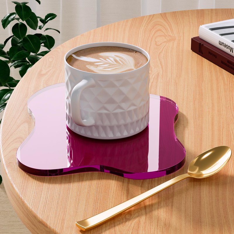 Leadiy Acrylic Coaster for Desk, Clear Bar Drink Coaster, Clear Cloud Shape Coffee Cup Coaster, Perfect for Tabletop Protection and Accessories Display.