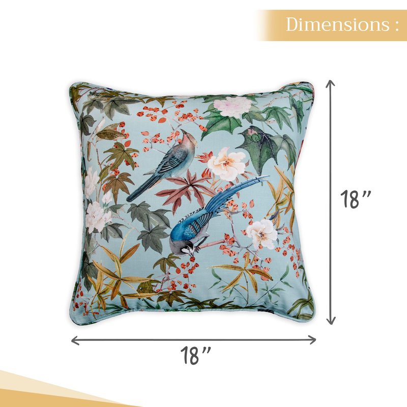 Maison d' Hermine Decorative Pillow Covers 18 x 18 inch Square 100% Cotton Throw Pillow Covers with Invisible Zipper for Living Room Couch Chair Sofas Gifts for Mothers Day - Hokuzai - Blue