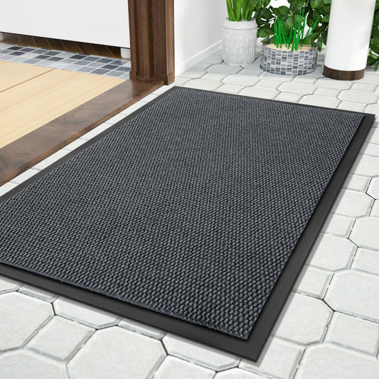 Yimobra Waterproof Front Door Mat - All-Weather Non-Slip Doormat | Easy Clean, Low Profile, 29.5x17, Grey