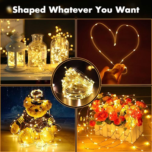 Edew Fairy Lights Plug in, 99ft 300 LED Fairy Lights Warm White Copper Wire Waterproof Starry String Lights for Indoor Outdoor Patio Garden Bedroom Wedding Christmas Festival Decoration