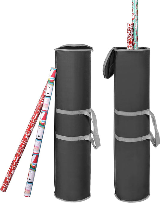 ProPik Wrapping Paper Storage Bag - Heavy Duty Gift Wrap Organizer | Holds Up to 48 Rolls, 40" Long | Black