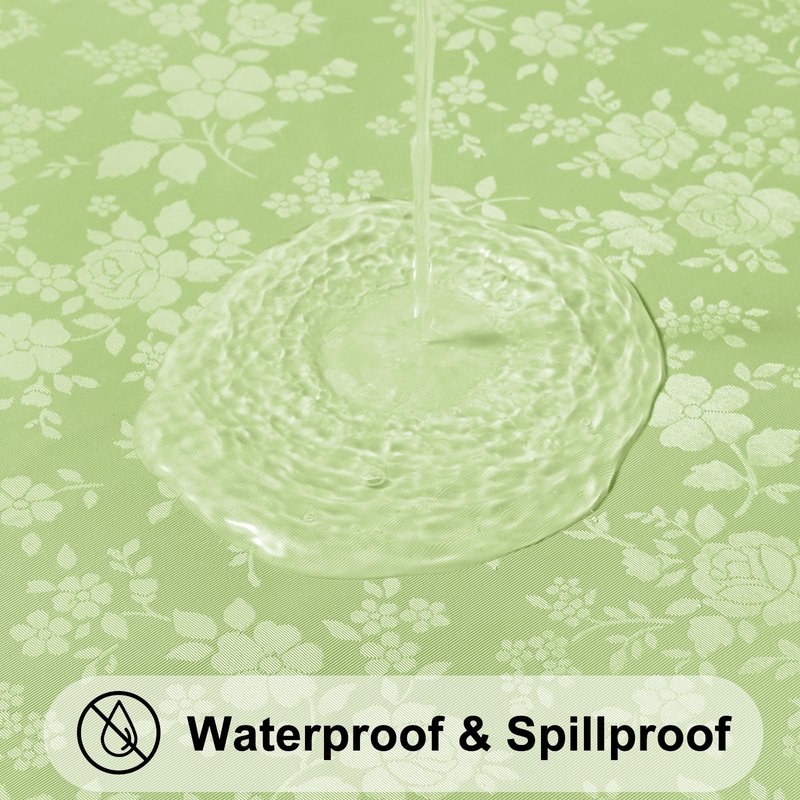 Smiry Rectangle Table Cloth, Waterproof Heavy Duty Vinyl Tablecloths, Wipeable Washable Table Cover for Kitchen and Dining Room (Sage Green, 52" X 70")