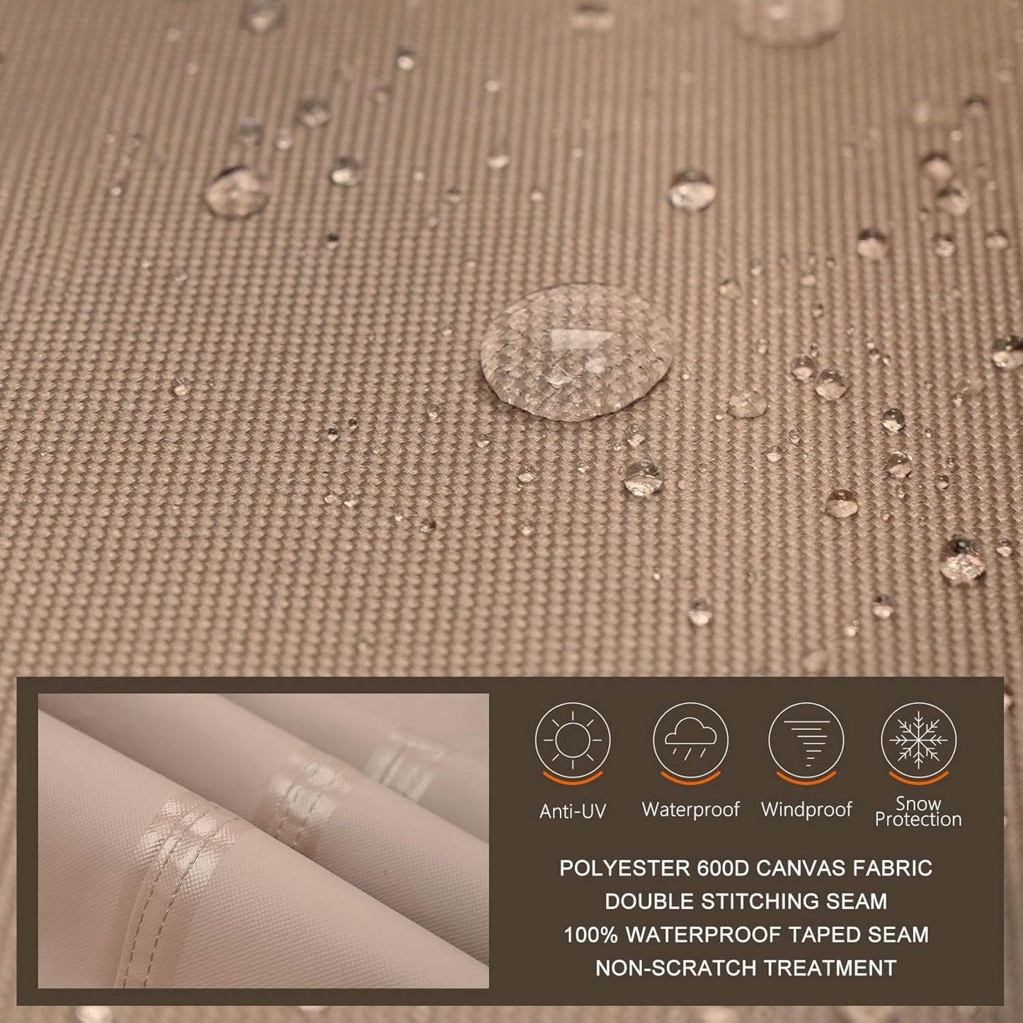ULTCOVER Waterproof Patio L-Shaped Sofa Cover - Fits 6-Seater Outdoor Sectional | 85”W x 110”L